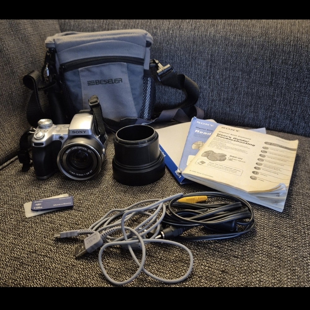 Sony Cyber-Shot DSC-H1 Camera W/ 12x Optical Zoom And Accessories